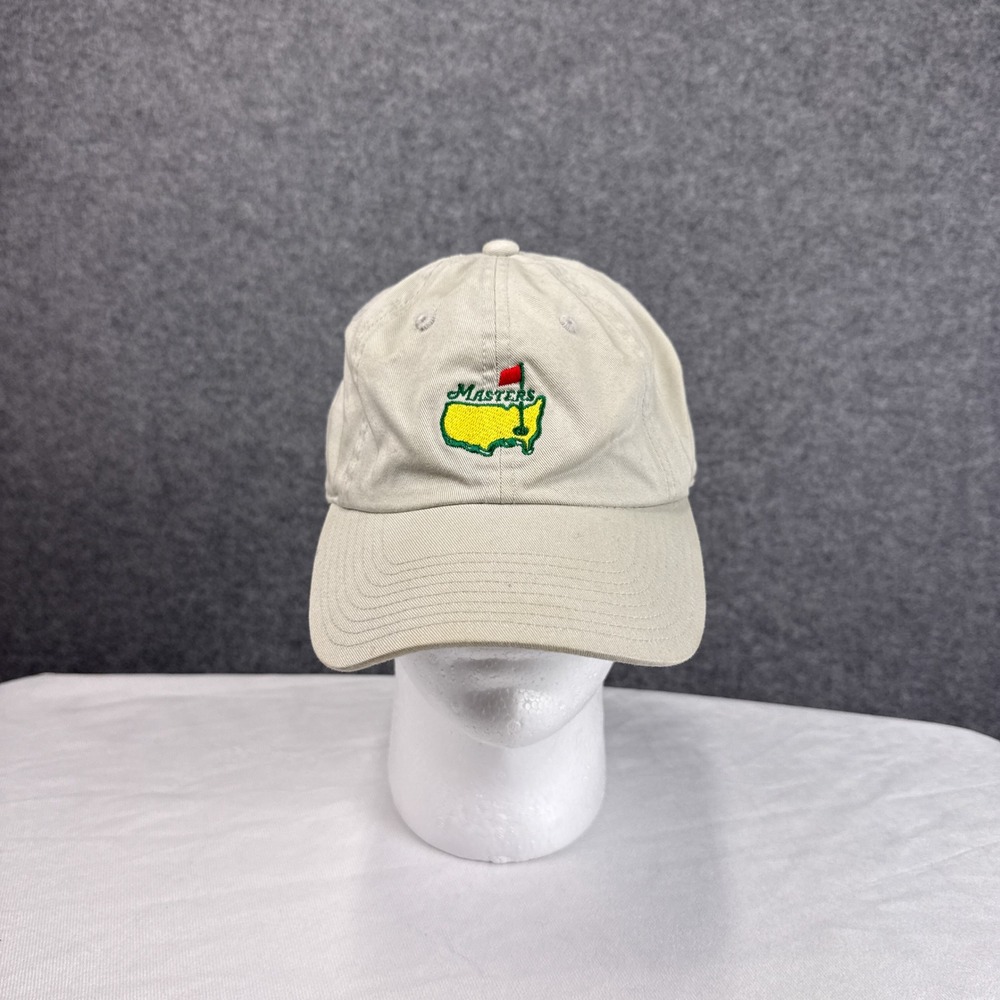 American Needle Masters Golf Hat Adjustable Khaki Cotton Embroidered Logo Cap